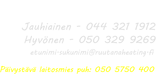 Ruutana Heating Oy - Yhteystiedot